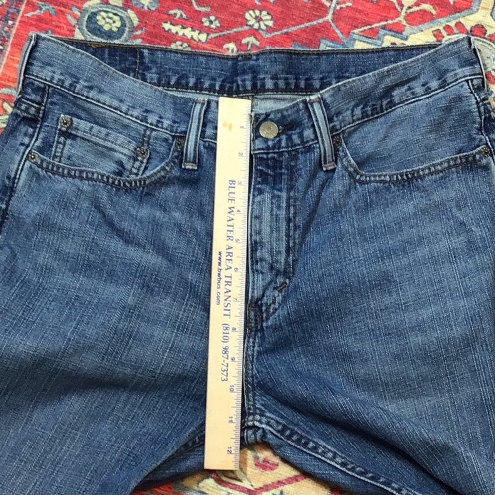 Men’s Levi’s 514 Straight Leg 💯% Cotton Zip Front 33 X 32 Denim Blue Jeans - Picture 10 of 11